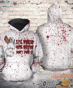 Witch Nurse Don’T Push It Halloween White 3D All-Over Print Unisex Hoodie