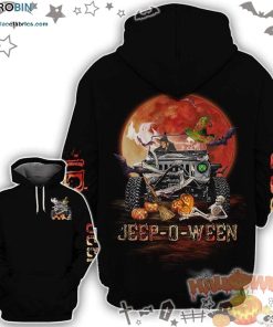Witch Skeleton Jeep Jeep-O-Ween Halloween Black 3D All-Over Print Unisex Hoodie