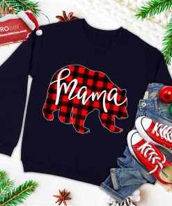 womens red plaid mama bear shirt matching pajama family buffalo mom ugly christmas sweatshirt 3 E65ak