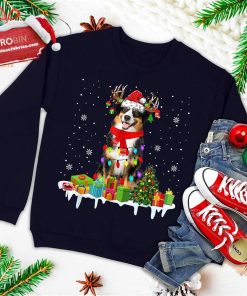 xmas australian shepherd christmas lights santa reindeer dog ugly christmas sweatshirt 3 6lYf6
