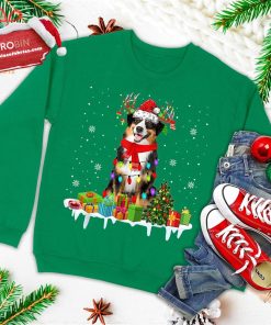 xmas australian shepherd christmas lights santa reindeer dog ugly christmas sweatshirt 4 xl113