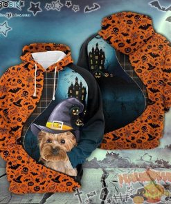Yorkshire Terrier Dog Halloween Pattern 3D All-Over Print Unisex Hoodie