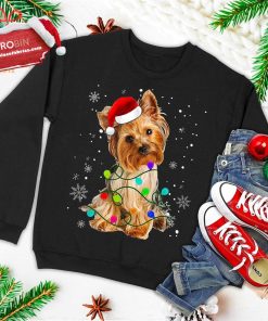 yorkshire terrier dog light christmas matching family ugly christmas sweatshirt 1 O8nbb