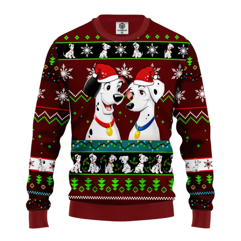 101 Dalmatians Ugly Christmas Sweatshirt Red