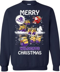 abilene christian wildcats minion ugly christmas sweater 4 pIRvZ