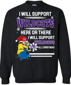 abilene christian wildcats ugly christmas sweaters minion i will support all christmas sweatshirt 1 e4bDU