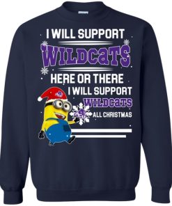 abilene christian wildcats ugly christmas sweaters minion i will support all christmas sweatshirt 3 4WSi2