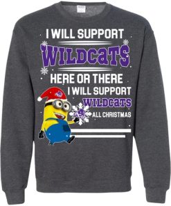 abilene christian wildcats ugly christmas sweaters minion i will support all christmas sweatshirt 4 Jxhou