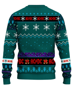 Acdc Ugly Christmas Sweater Blue Green