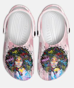 Afro Girl Colorful Art Black Women Classic Clog, Unisex Crocs Shoes