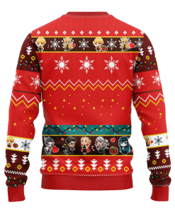 Agatsuma Zenitsu Demon Slayer Anime Ugly Christmas Sweater Red