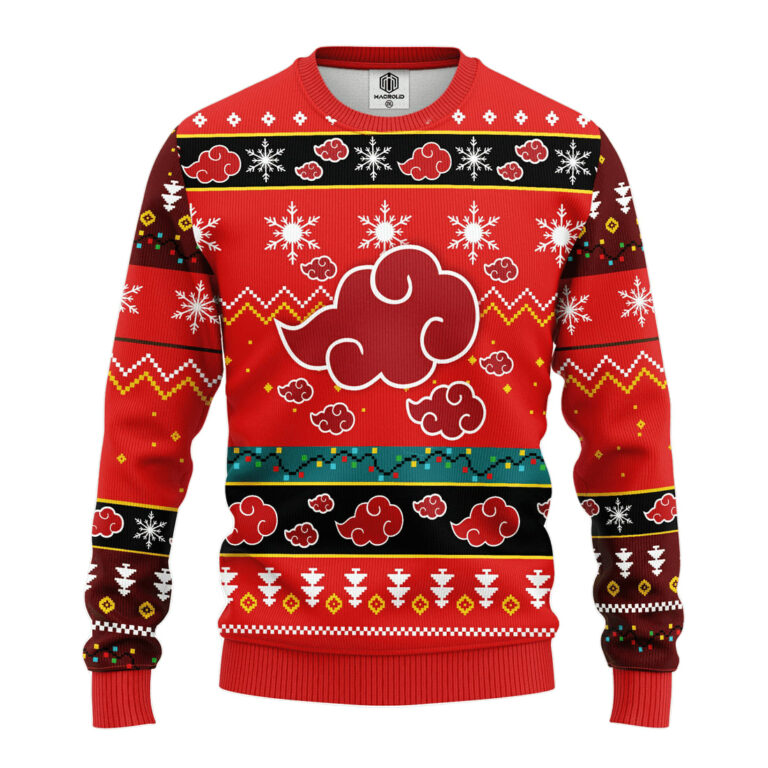 Akatsuki Naruto Anime Ugly Christmas Sweater Red