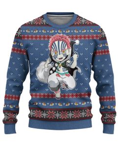 akaza demon slayer anime ugly christmas sweater xmas gift 1 korllp