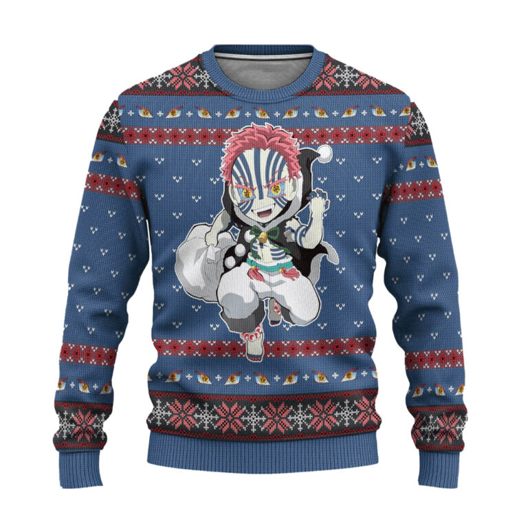 Akaza Demon Slayer Anime Ugly Christmas Sweater Xmas Gift