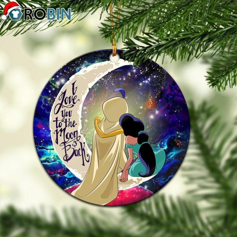 Aladin Couple Love You To The Moon Galaxy Circle Ornament – Christmas Decorations