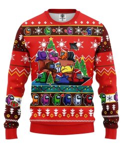 among us ugly christmas sweatshirt red 1 Y6dla