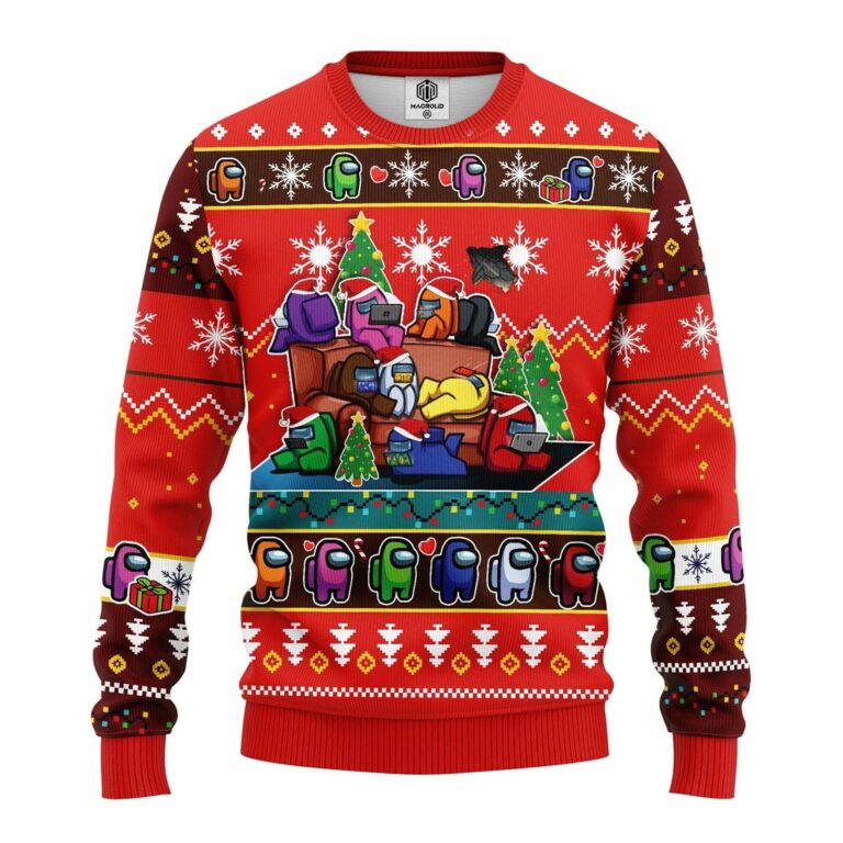 Among Us Ugly Christmas Sweatshirt Red