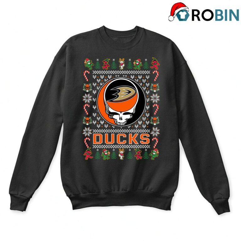 Anaheim Ducks X Grateful Dead Ugly Christmas Sweatshirt