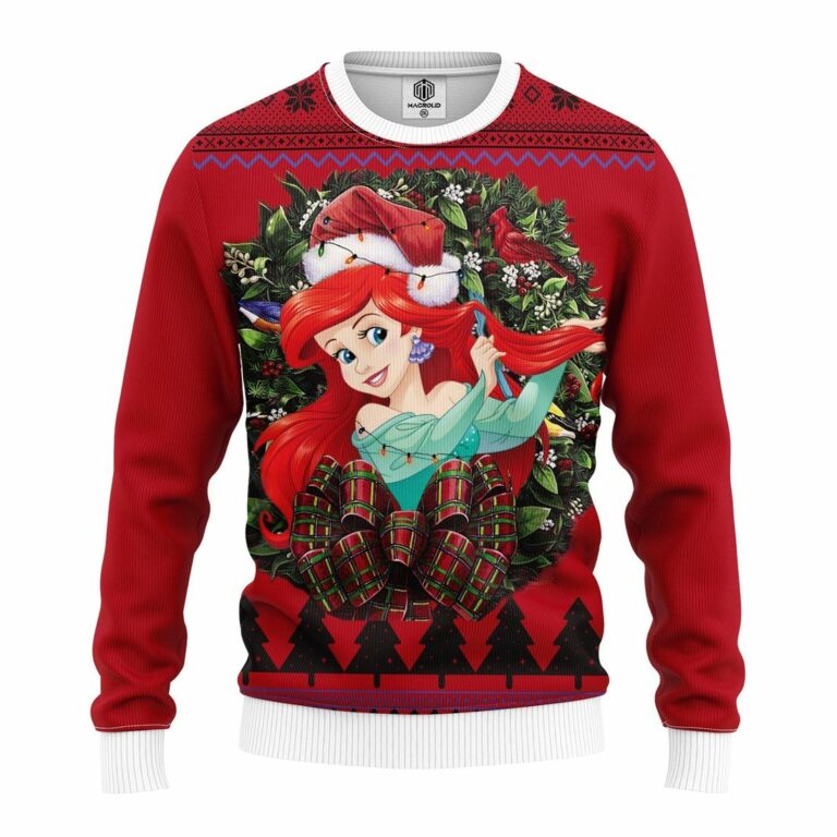 Ariel The Little Mermaid Princess Noel Mc Ugly Christmas Sweatshirt