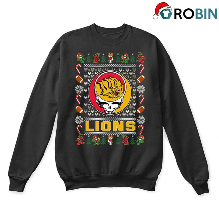 Arkansas Pine Bluff Golden Lions X Grateful Dead Ugly Christmas Sweatshirt