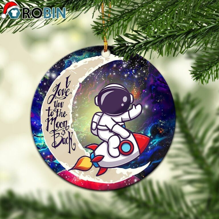 Astronaut Chibi Love You To The Moon Galaxy Circle Ornament – Christmas Decorations