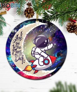 Astronaut Chibi Love You To The Moon Galaxy Circle Ornament – Christmas Decorations Astronaut Chibi Love You To The Moon Galaxy Circle Ornament – Christmas Decorations