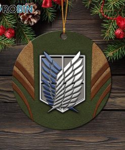 Attack On Titans Green Logo Circle Ornament – Christmas Decorations Attack On Titans Green Logo Circle Ornament – Christmas Decorations