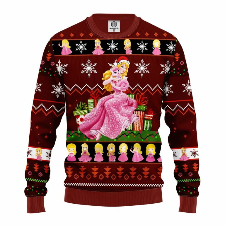 Aurora Ugly Christmas Sweatshirt Red Brown