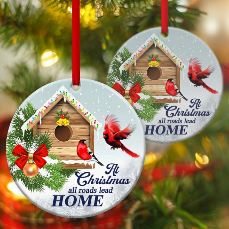 Awesome Christmas Circle Ornament All Roads Lead Home