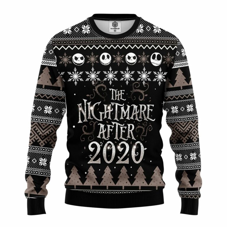 B&W Nightmare Before 2021 Ugly Christmas Sweater