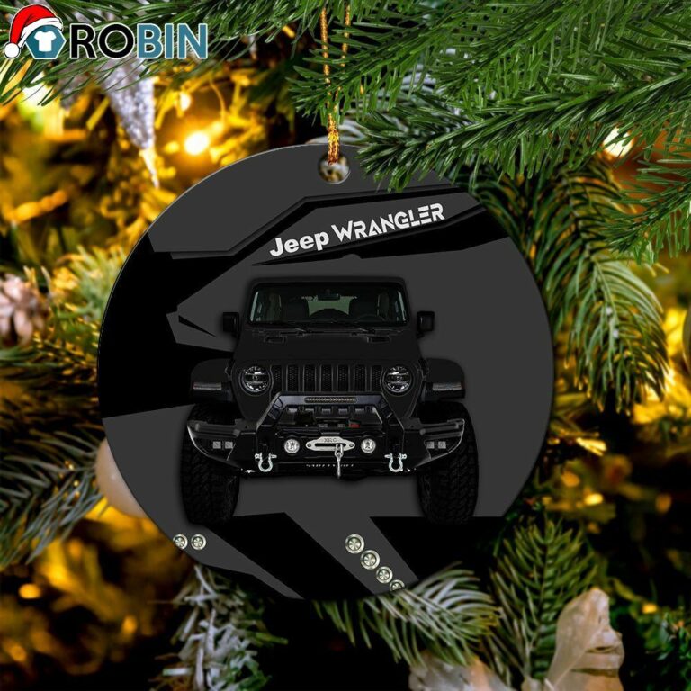 Back Jeep Circle Ornament – Christmas Decorations