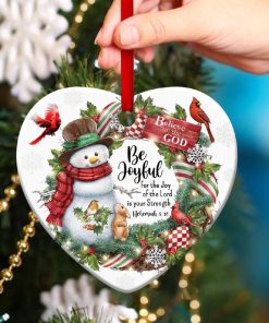 Be Joyful Snowman Heart Ornament Be Joyful Snowman Heart Ornament