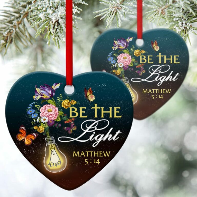 Be The Light Vase Of Flower Heart Ornament