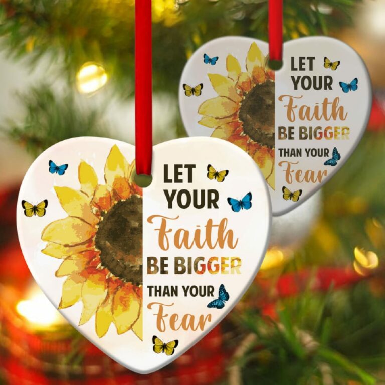 Beautiful Butterfly Heart Ornament Faith Over Fear