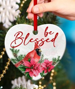 Beautiful Cardinal Bird Heart Ornament Be Blessed Beautiful Cardinal Bird Heart Ornament Be Blessed