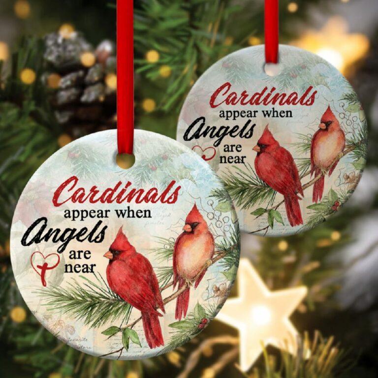 Beautiful Cardinals Circle Ornament Angels Are Near