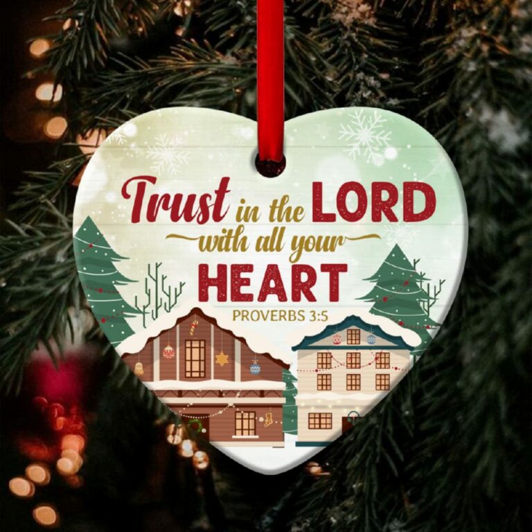 Beautiful Christmas Heart Ornament Believe In God