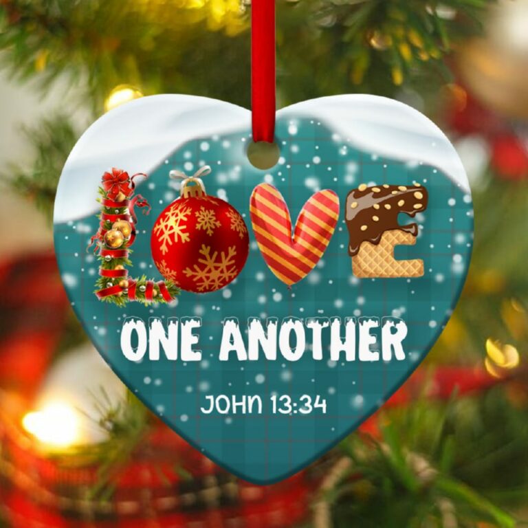 Beautiful Christmas Heart Ornament Love One Another