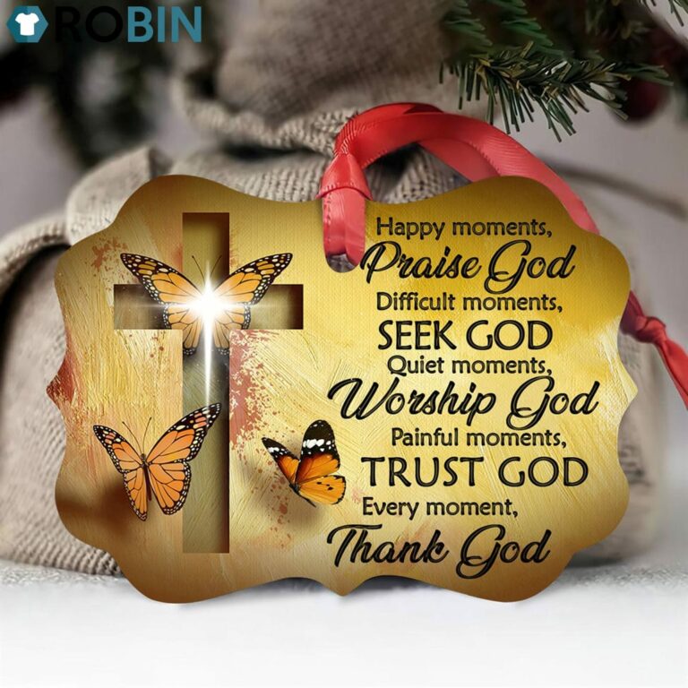 Beautiful Cross and Butterfly Ornament – Every Moment, Thank God