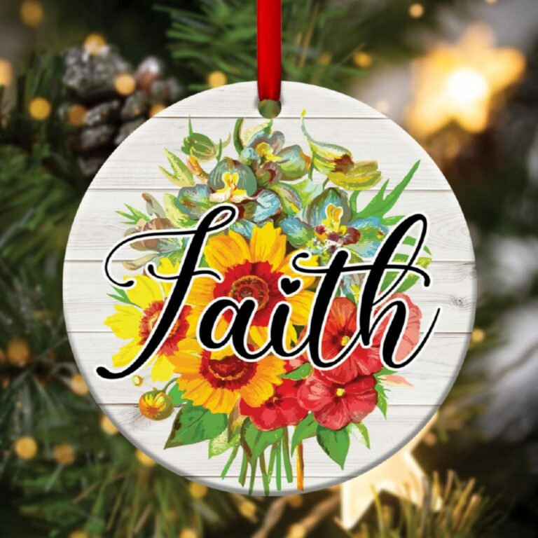 Beautiful Flower Circle Ornament Believe In God