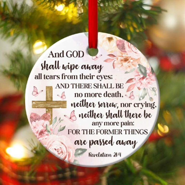 Beautiful Flower Circle Ornament God Shall Wipe Away All Tears From Their Eyes