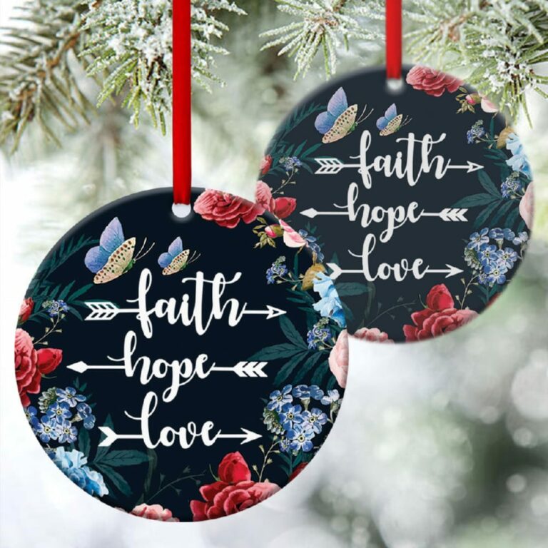 Beautiful Flower Circle Ornament Have Faith In God