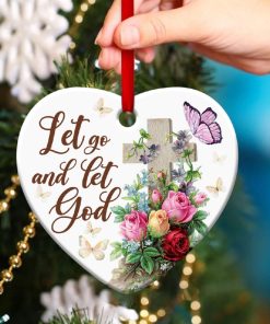 Beautiful Flower Cross Of God Christian Heart Ornament Beautiful Flower Cross Of God Christian Heart Ornament