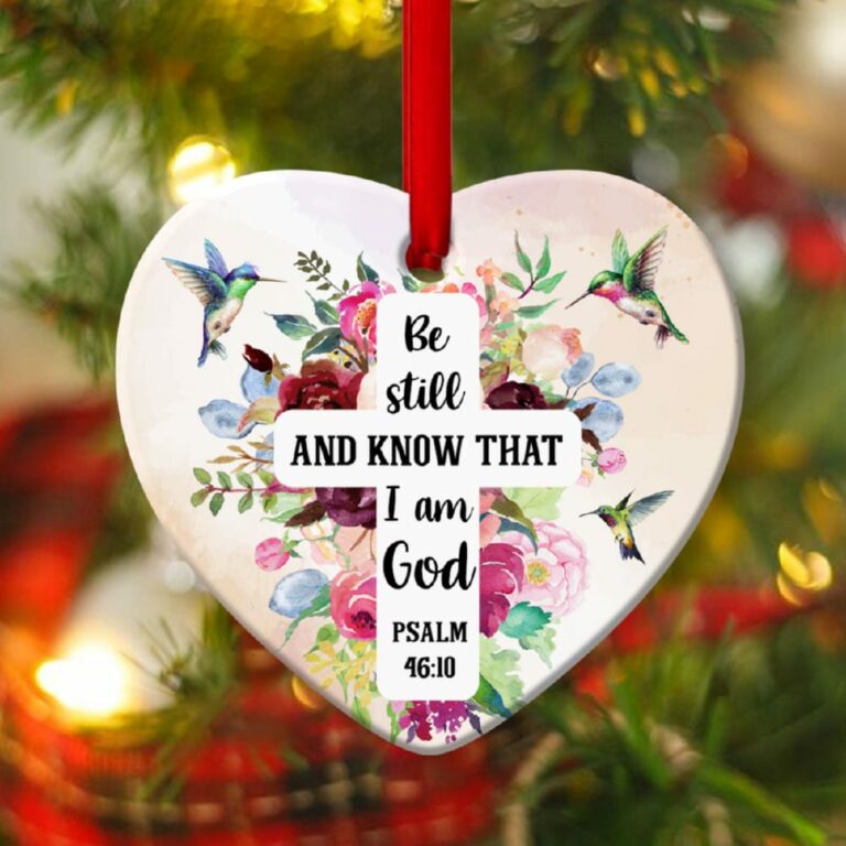 Beautiful Flower Heart Ornament Believe In God