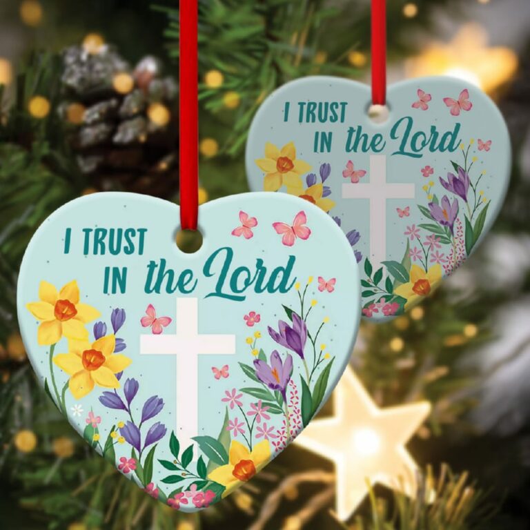 Beautiful Flower Heart Ornament I Trust In The Lord