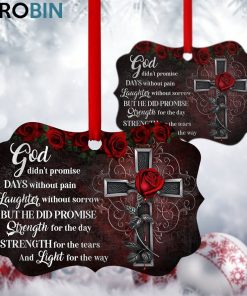 Beautiful Rose And Cross Ornament – He Did Promise Strength For The Day A Beautiful Rose And Cross Ornament – He Did Promise Strength For The Day A