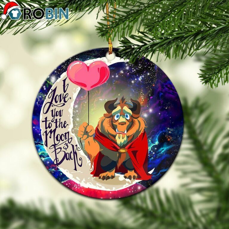 Beauty And The Beast Love You To The Moon Galaxy Christmas Ornament