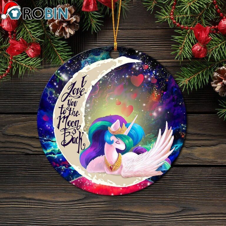 Beauty Unicorn Love You To The Moon Galaxy Ornament – Christmas Decorations