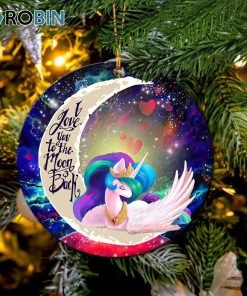 Beauty Unicorn Love You To The Moon Galaxy Ornament – Christmas Decorations
