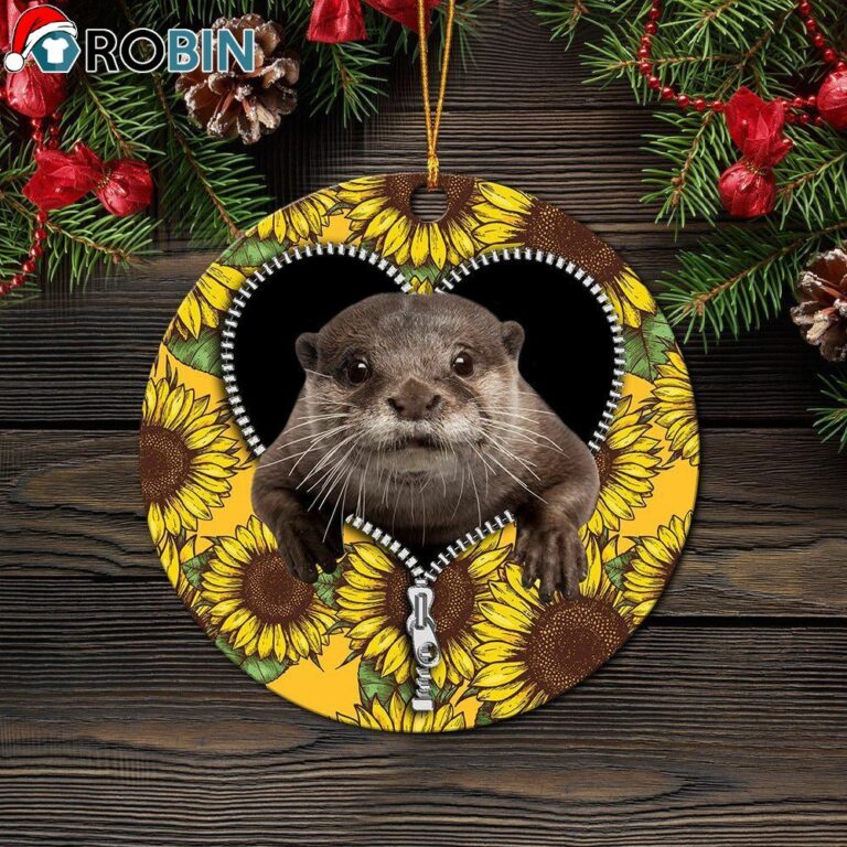 Beaver Sunflower Zipper Ornament – Christmas Decorations